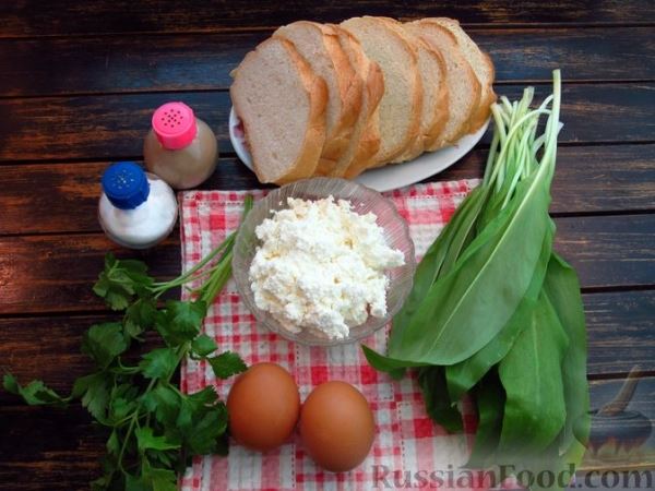 Бутерброды с творогом, яйцами и зеленью